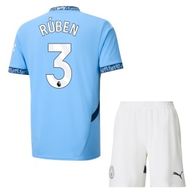 Virallinen pelipaita Manchester City Ruben 3 Koti 2024-25 Lyhythihainen - Lasten ( + Lyhyet housut )